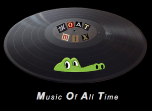 MOATmix logo, a cartoon gator peeking out above the vinyl of an LP record